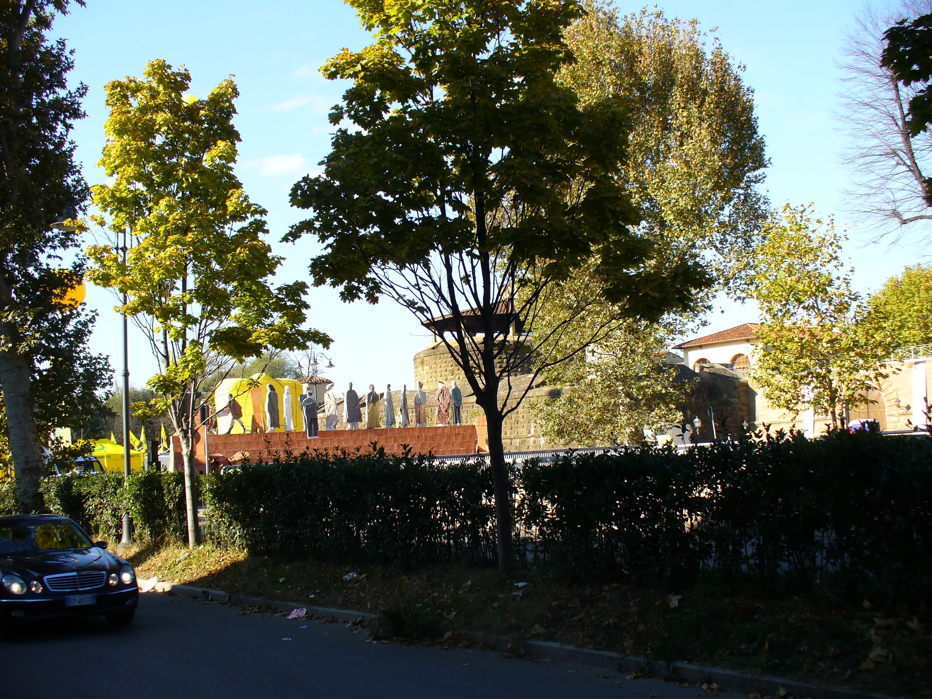 A visitor's car entering a car park in Florence