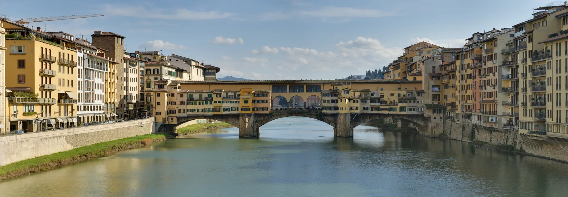 Panorama of Ponte Vecchio in Florence.