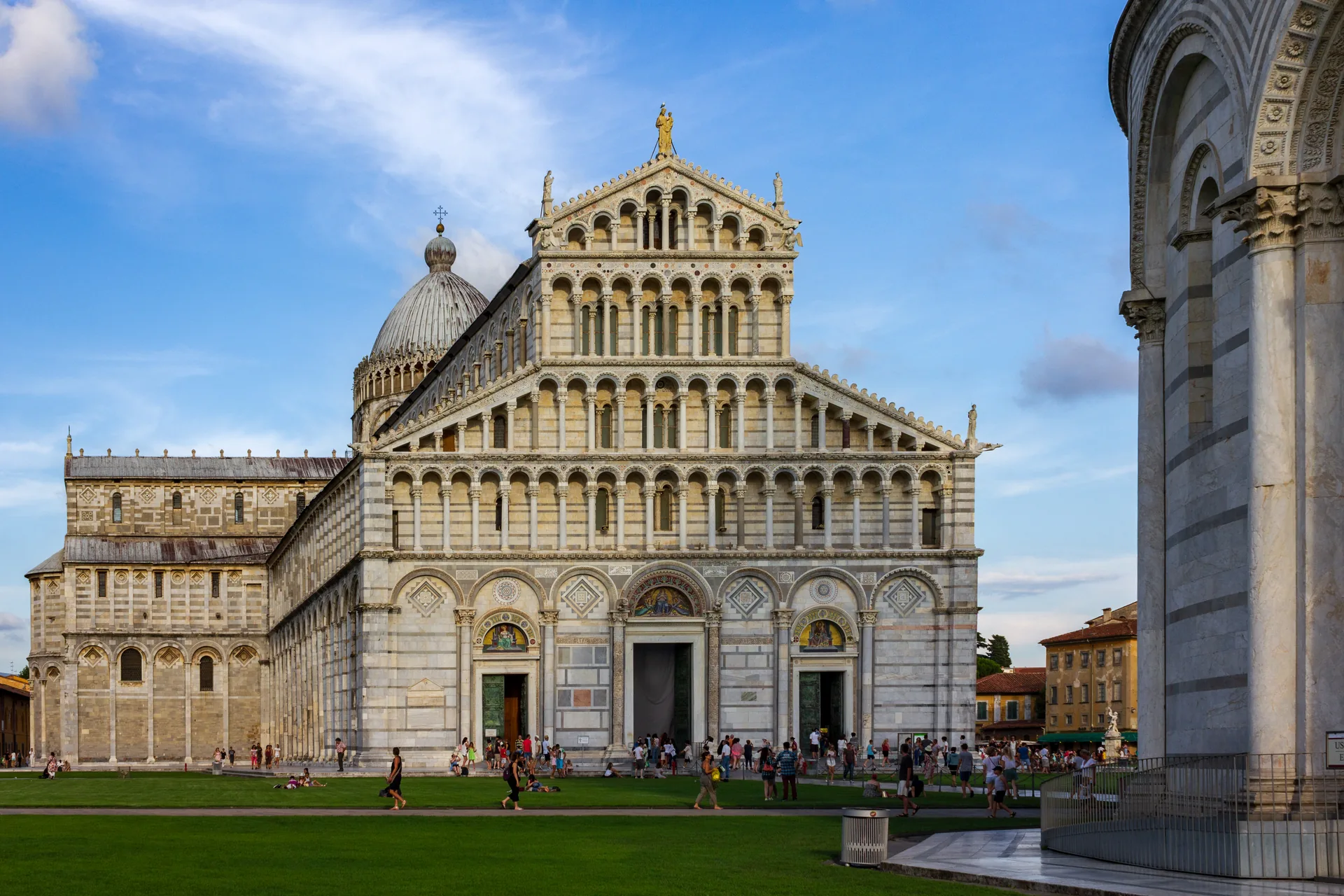 Pisa Cathedral with its marble façade and domes