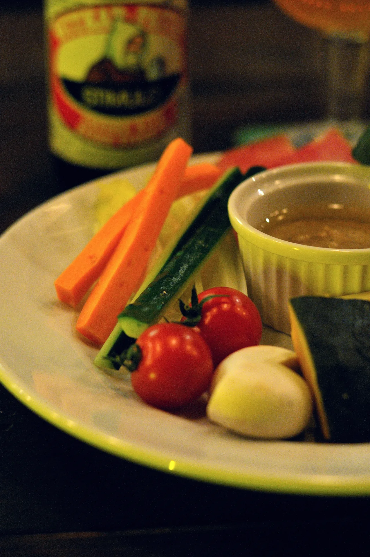 Bagna càuda served with vegetables for dipping.