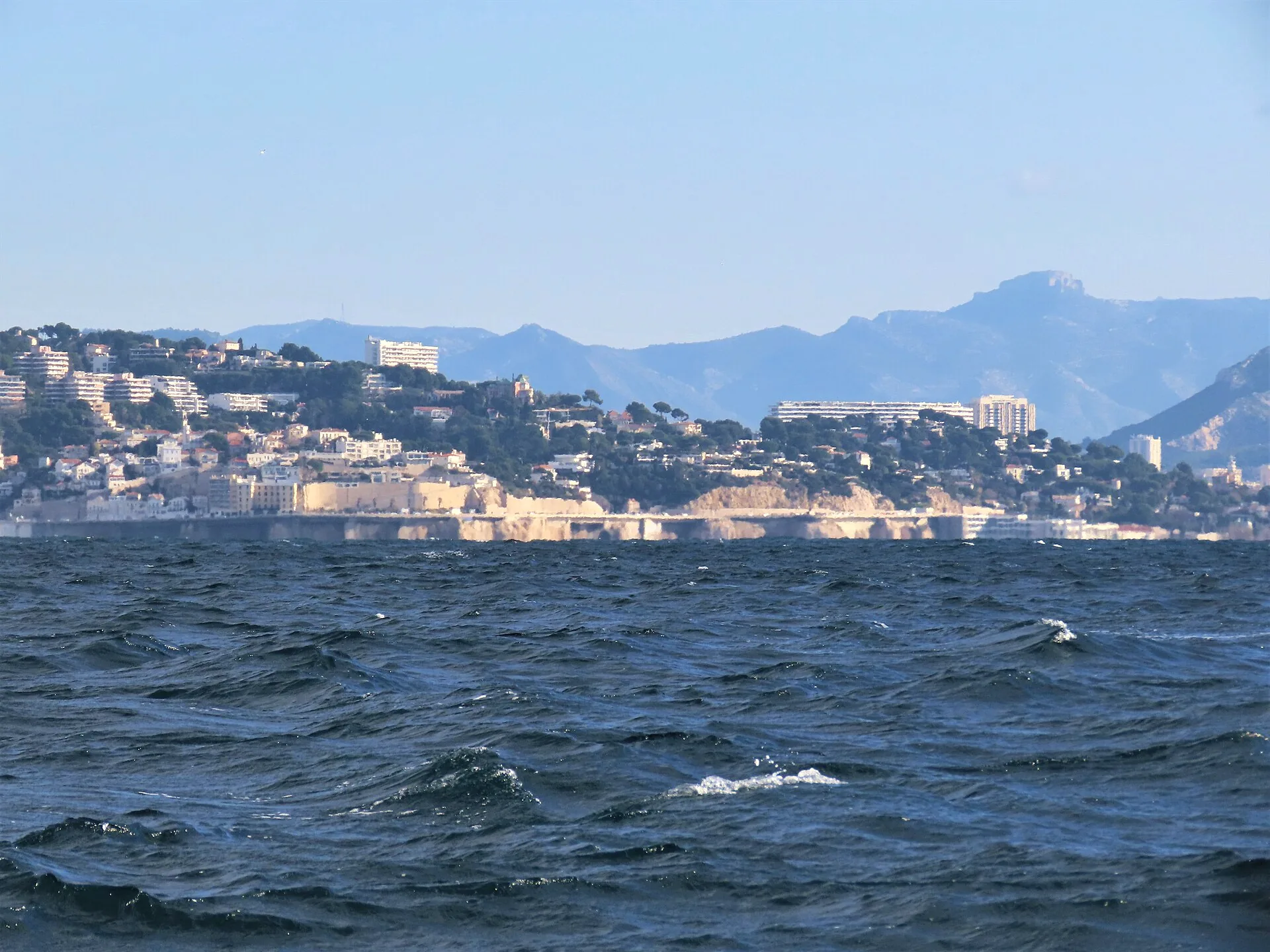 The Corniche Kennedy curves along the coast above the Bay of Marseille.