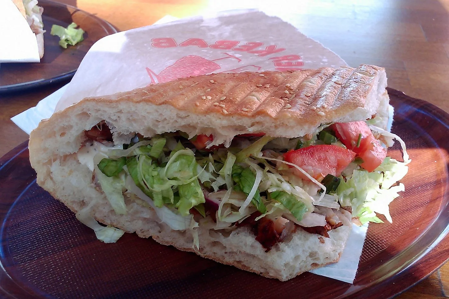 A döner kebab from a Turkish snack bar in Berlin.