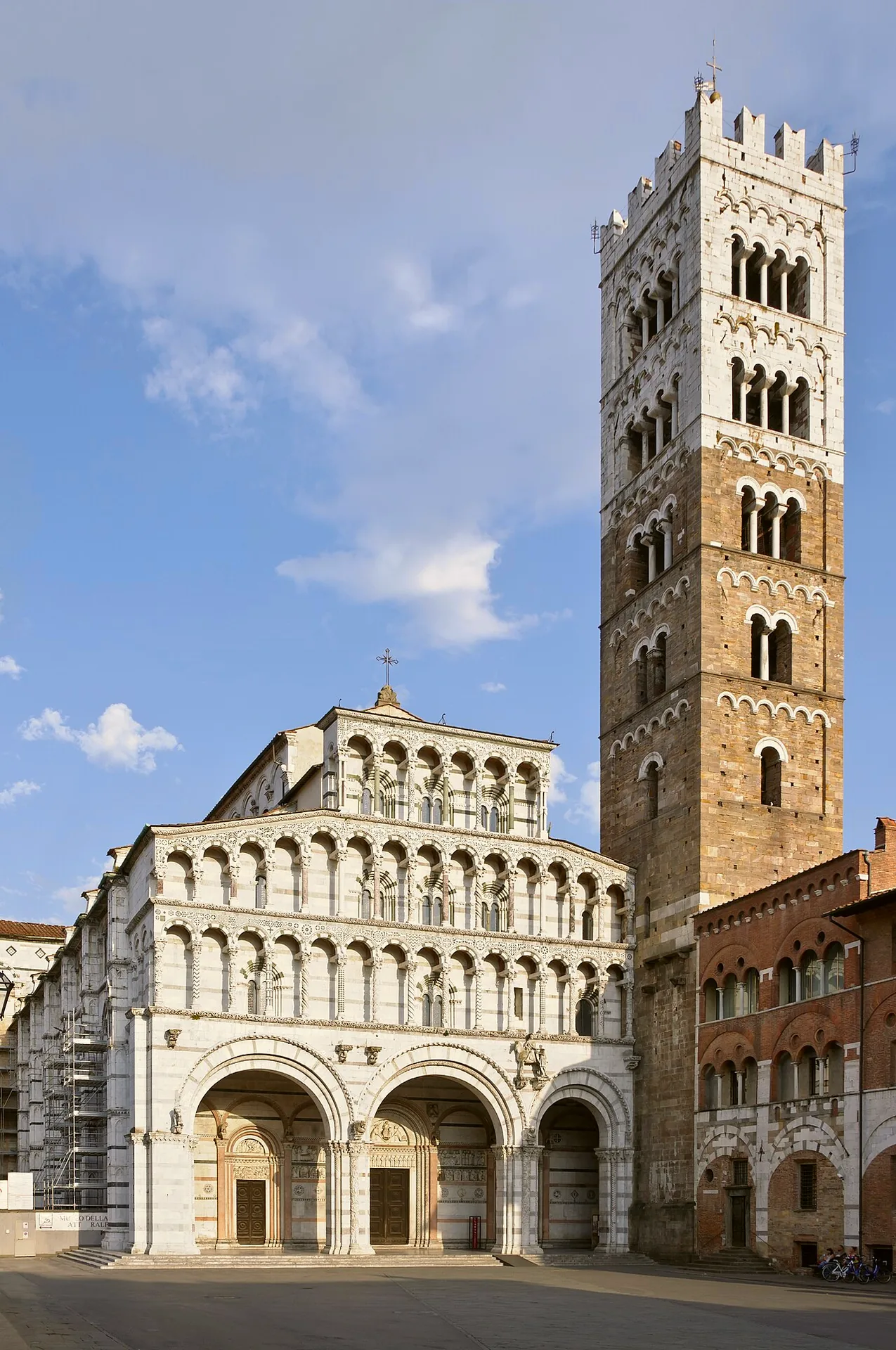 The Cathedral of St Martin and its campanile in Lucca.