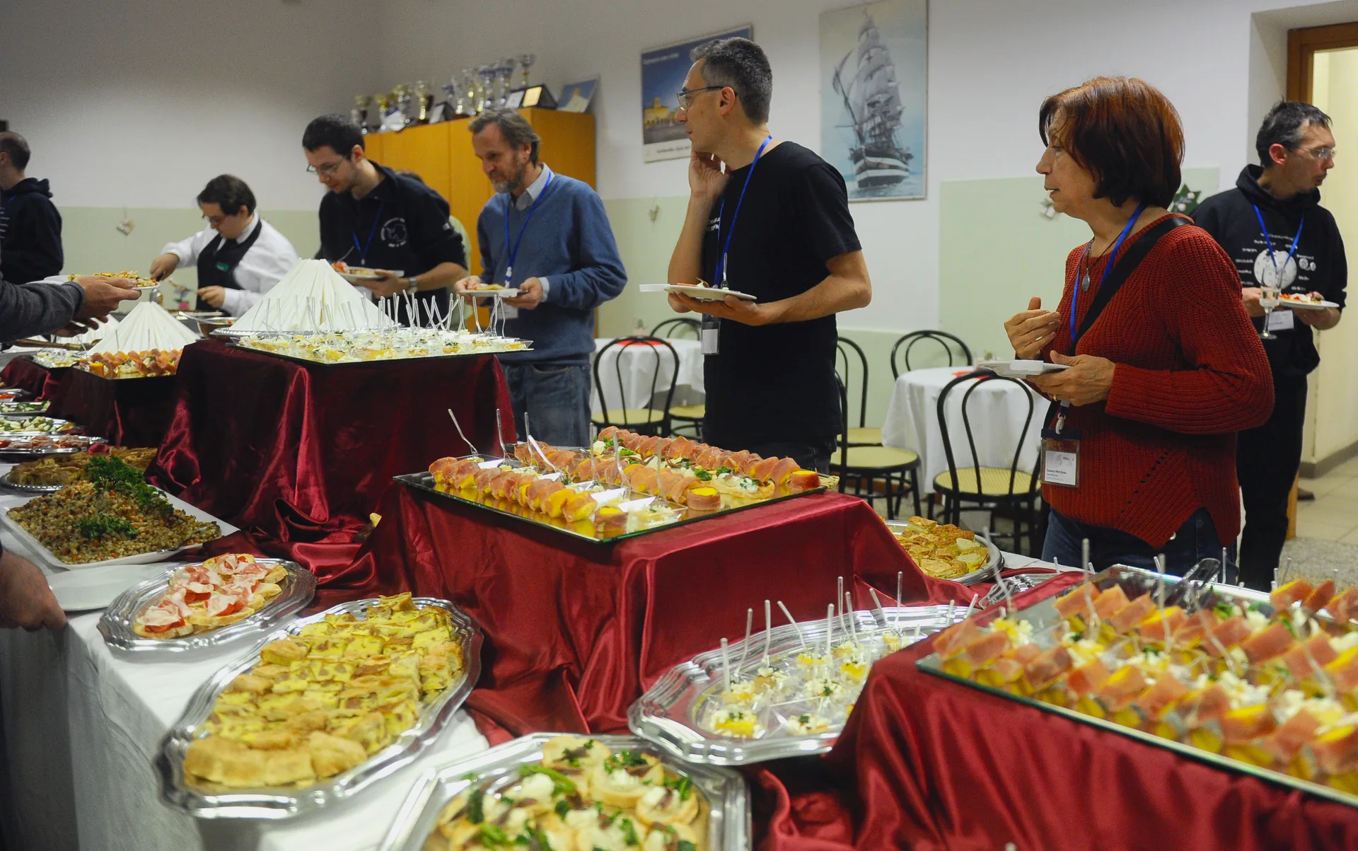 Food served at an apericena reception.