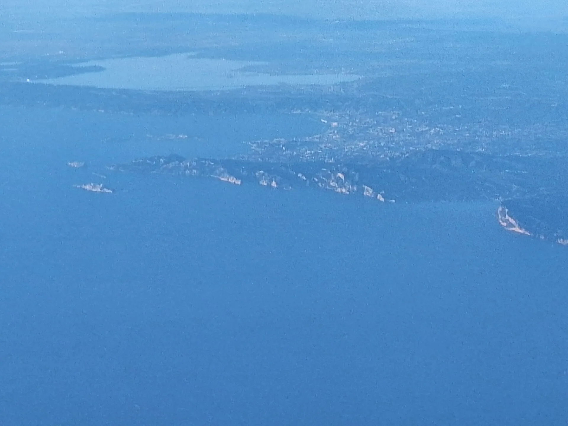 Aerial view of Marseille, the Mediterranean coastline and the Calanques