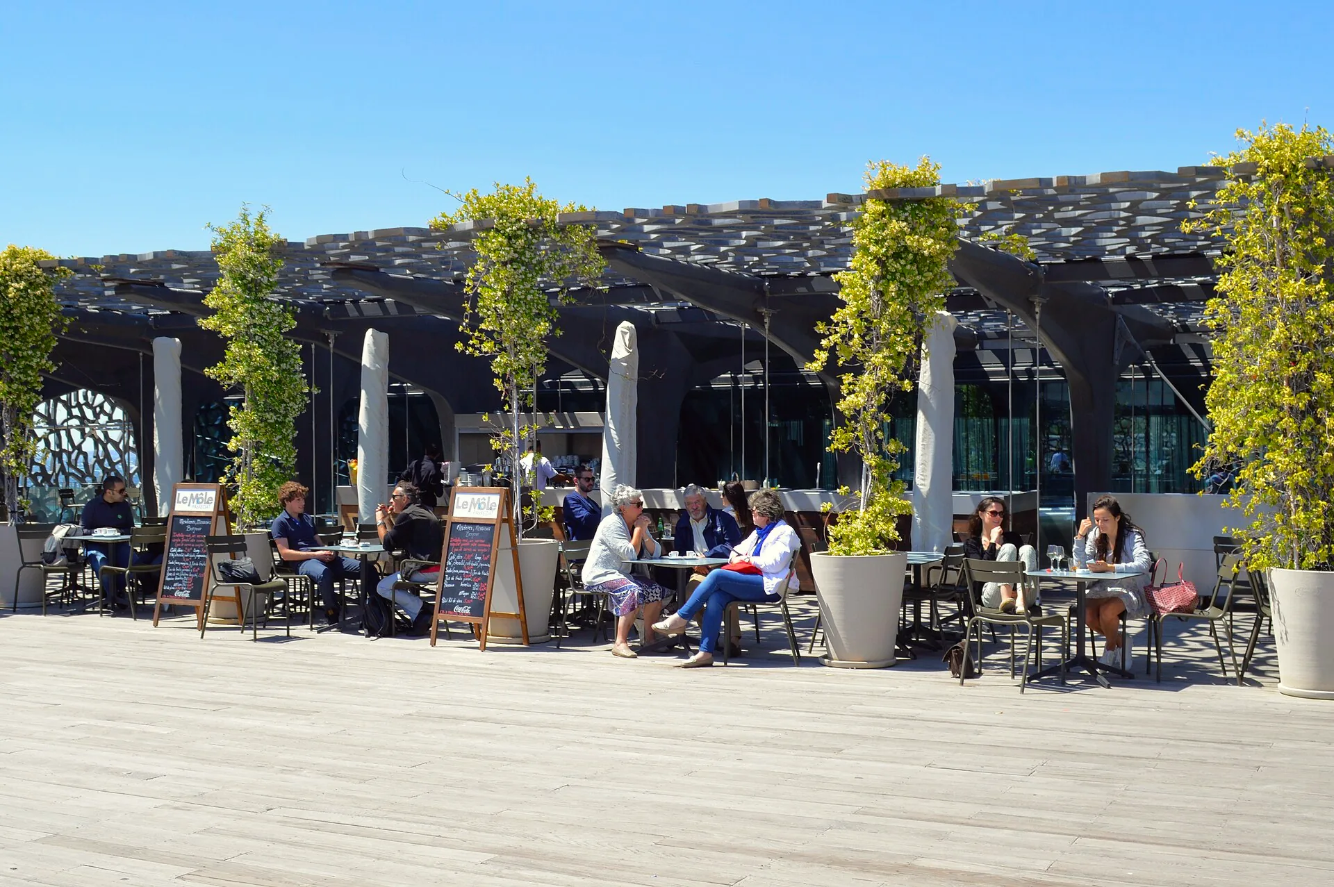 The rooftop patio at Mucem in Marseille.