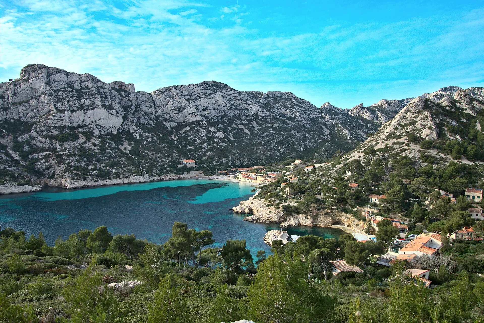 Calanque de Sormiou seen from the Crête de Morgiou in the Calanques National Park.