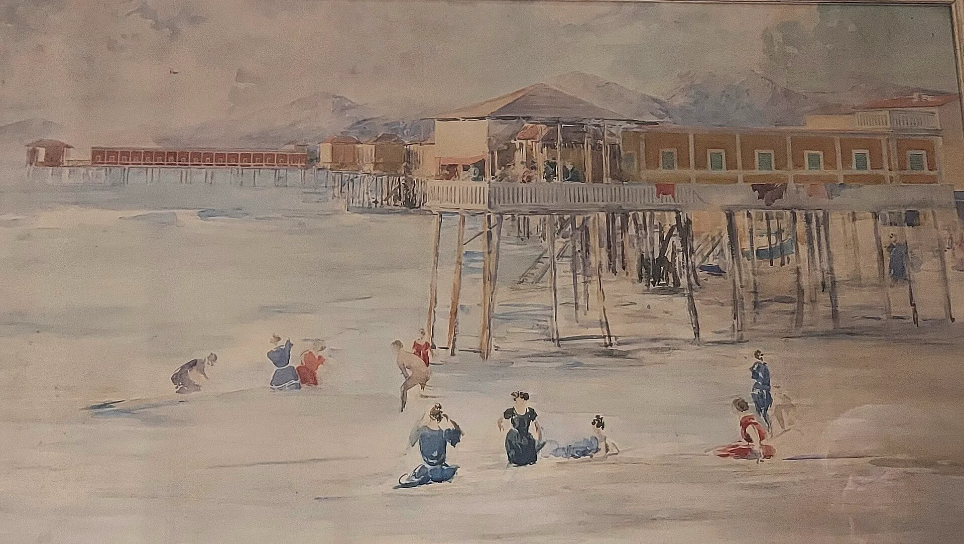 Viareggio’s sandy beach and shoreline.