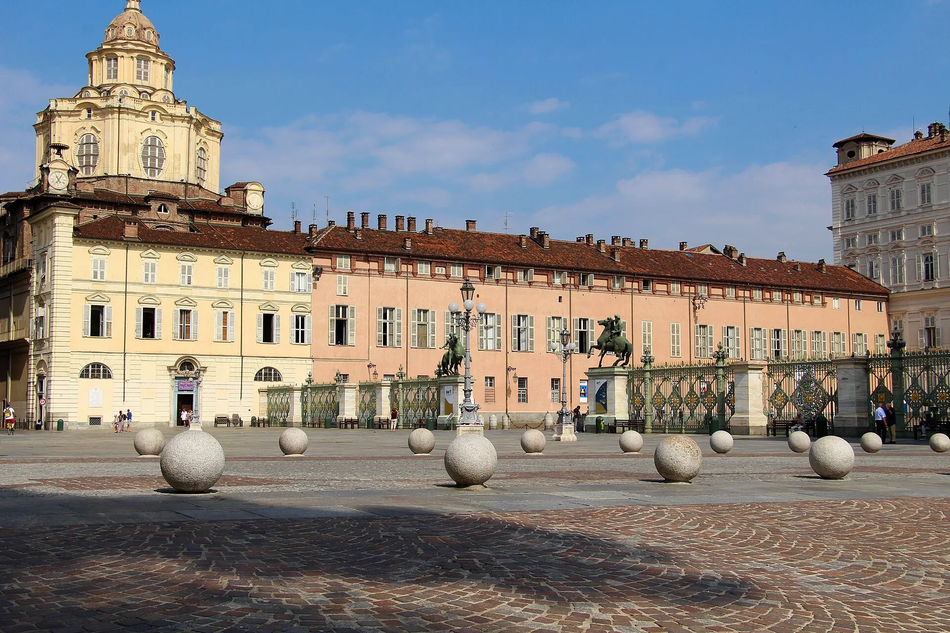 Turin’s Piazza Castello, with historic buildings around the broad square.