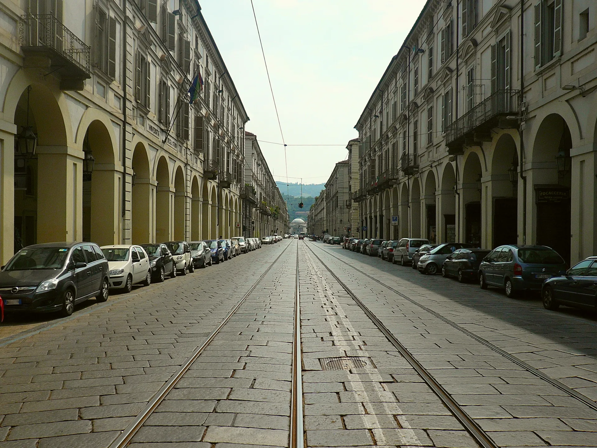 Via Po, lined with arcades in Turin.