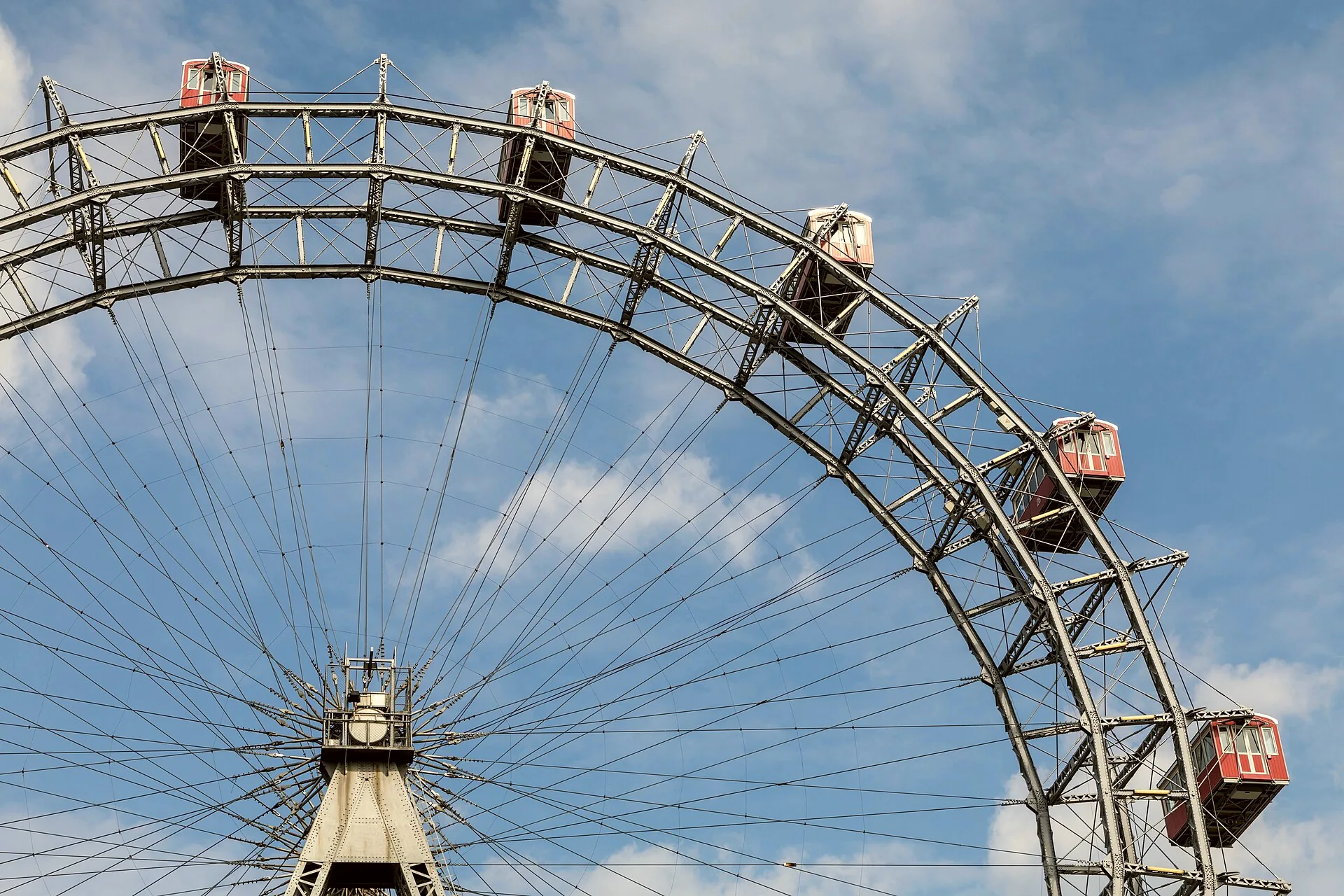 The Wiener Riesenrad Ferris wheel in the Prater, Vienna.