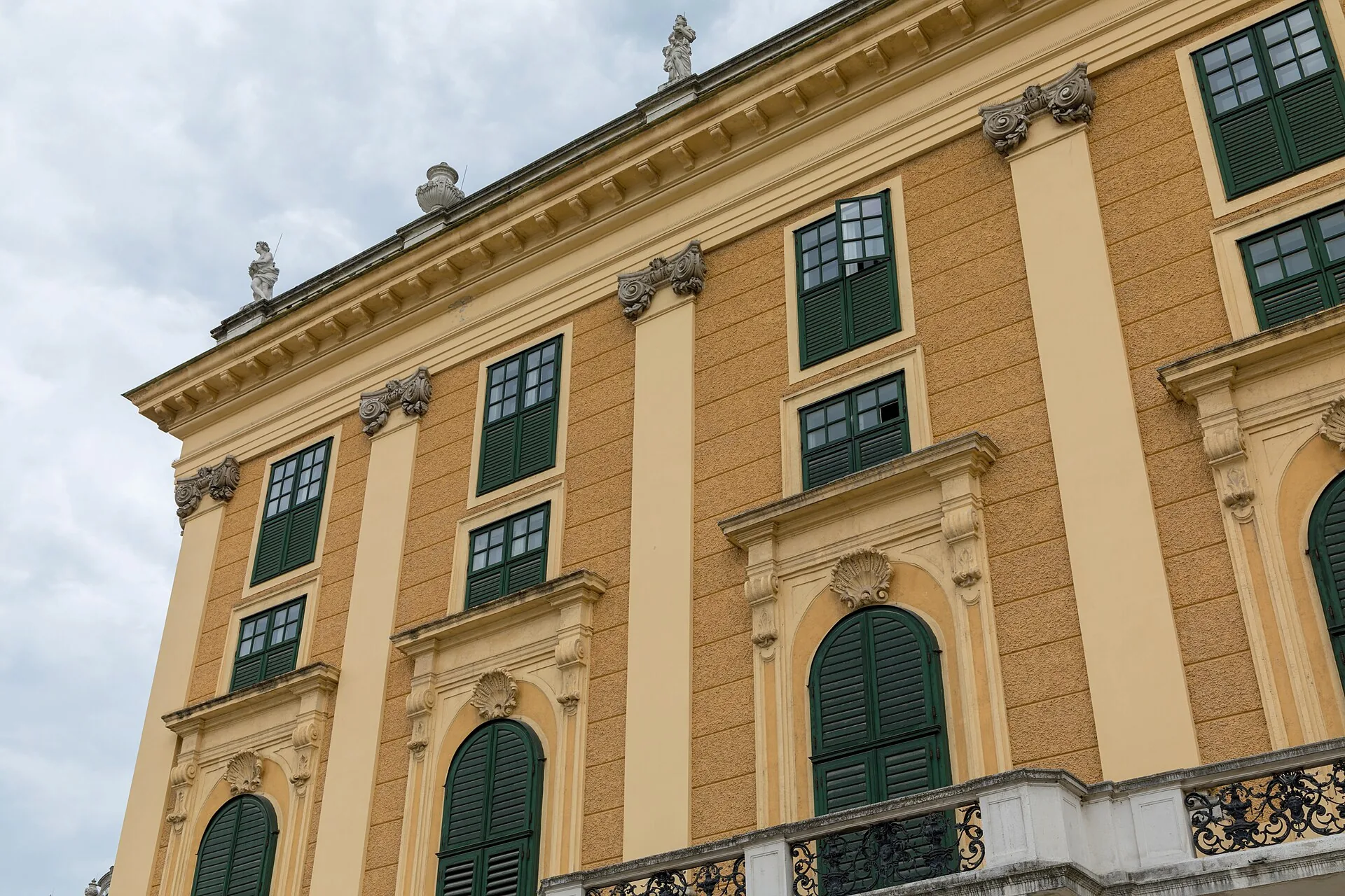 The façade of Schönbrunn Palace in Vienna