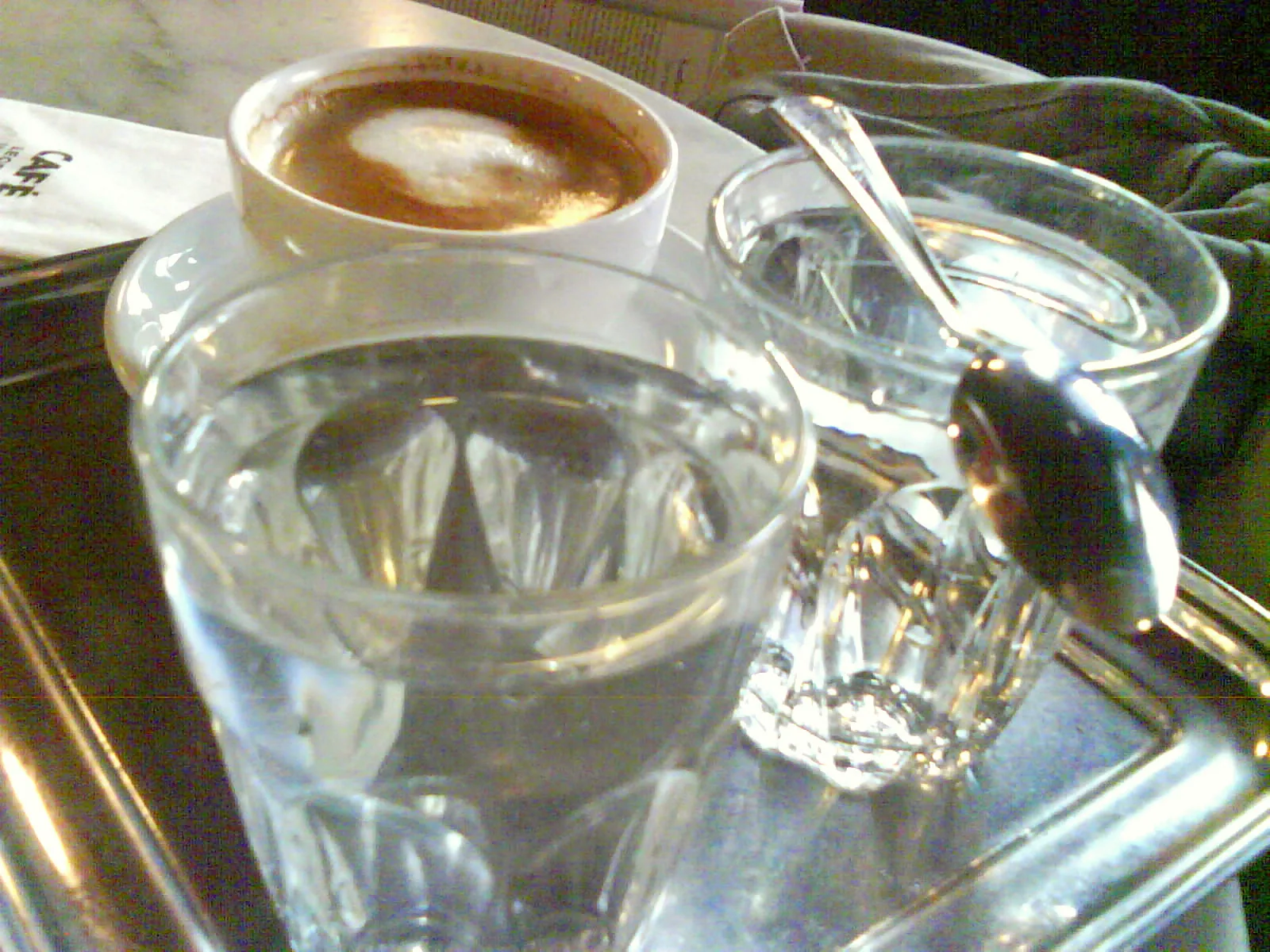 A Wiener Melange served in a cup at Café Hawelka.