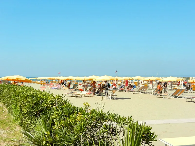 Sandy beach and shoreline at Marina di Pietrasanta.