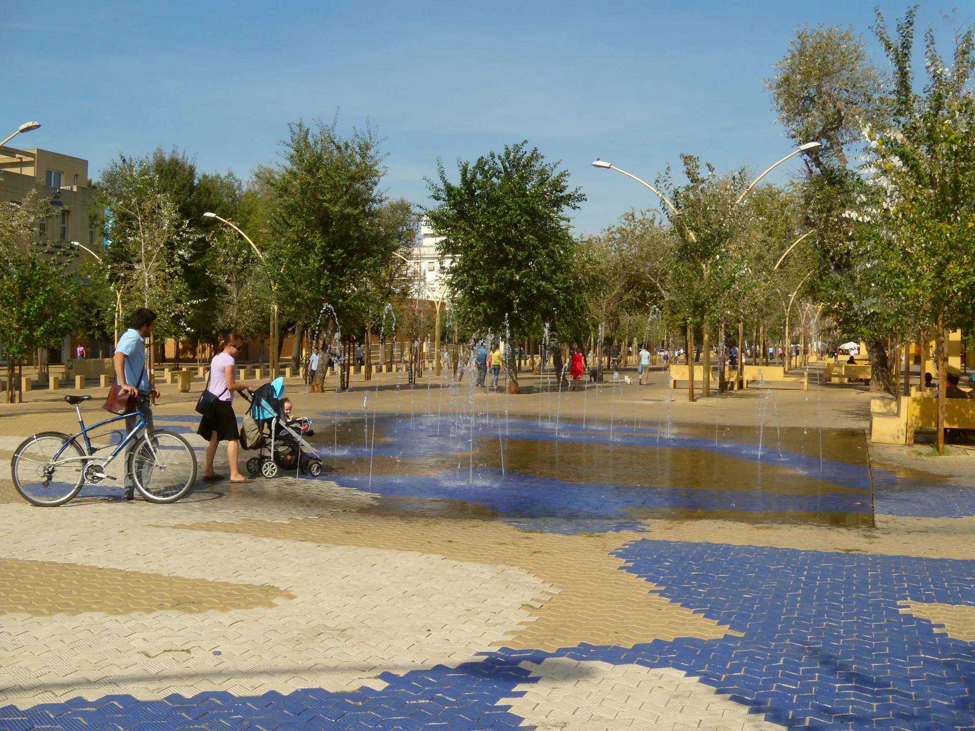 A fountain in the Alameda de Hércules in Seville.