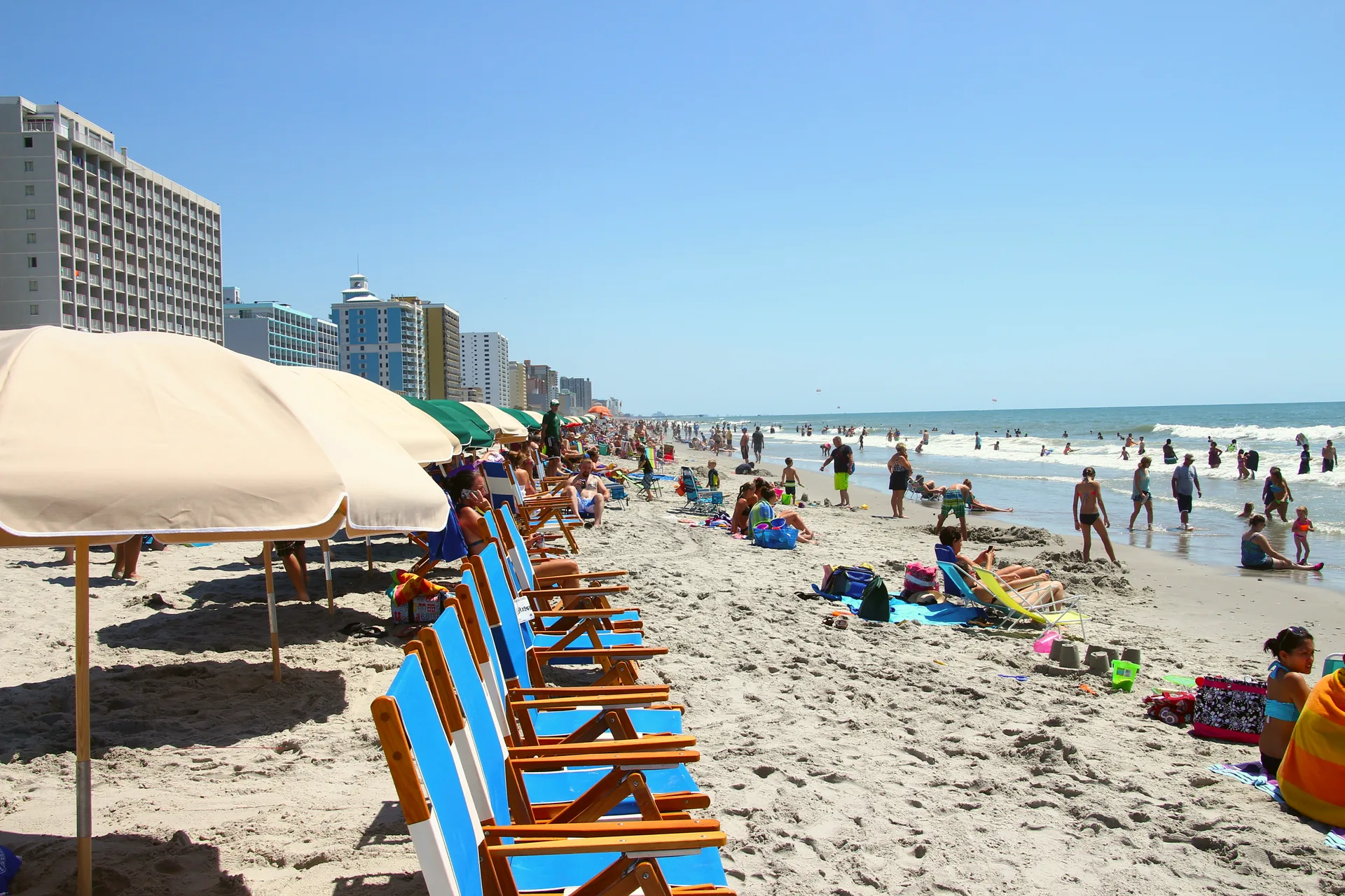 Atlantic Ocean shoreline at Myrtle Beach, South Carolina