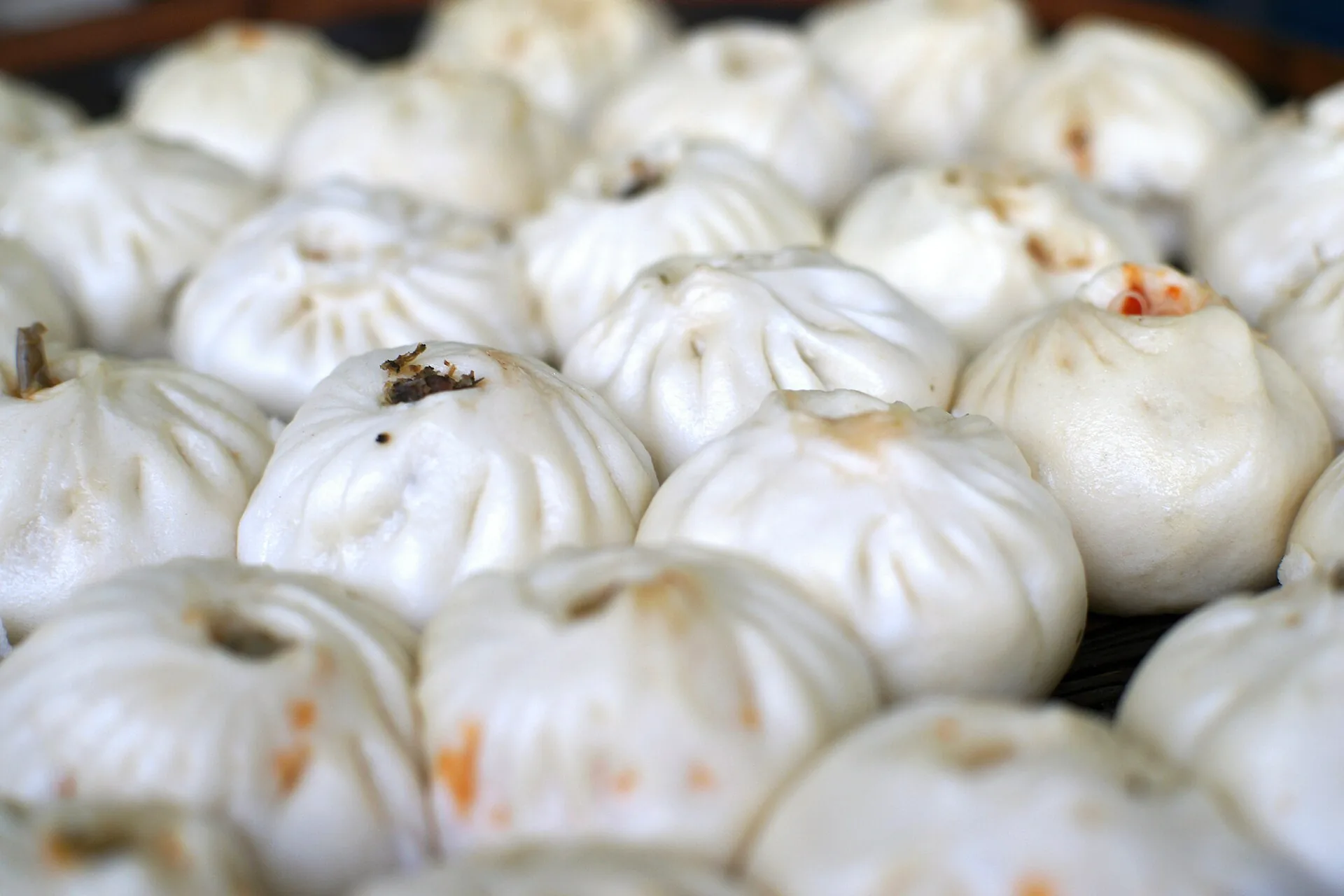 A group of baozi, Chinese filled buns.