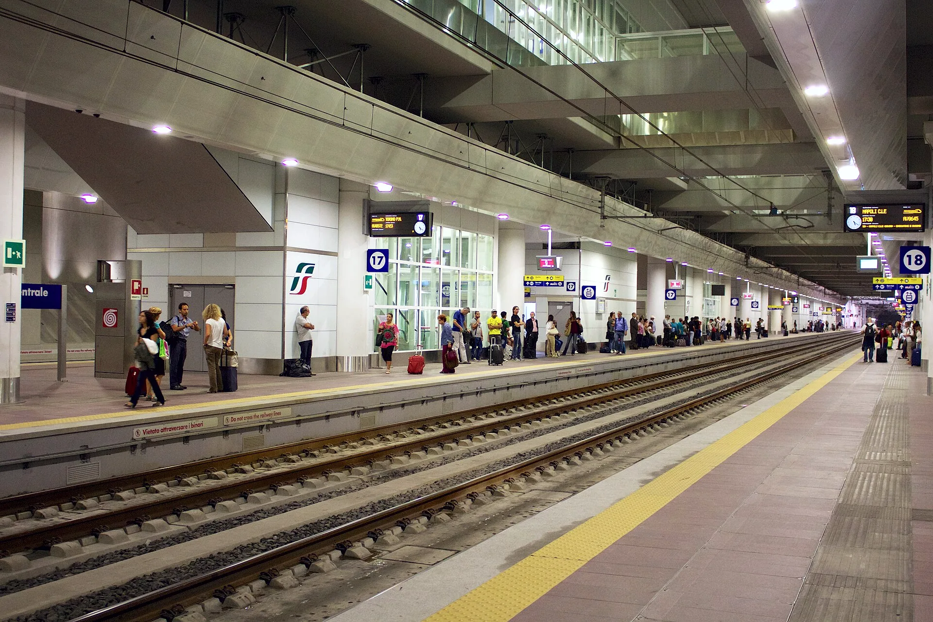 Railway tracks at Bologna Centrale high-speed station