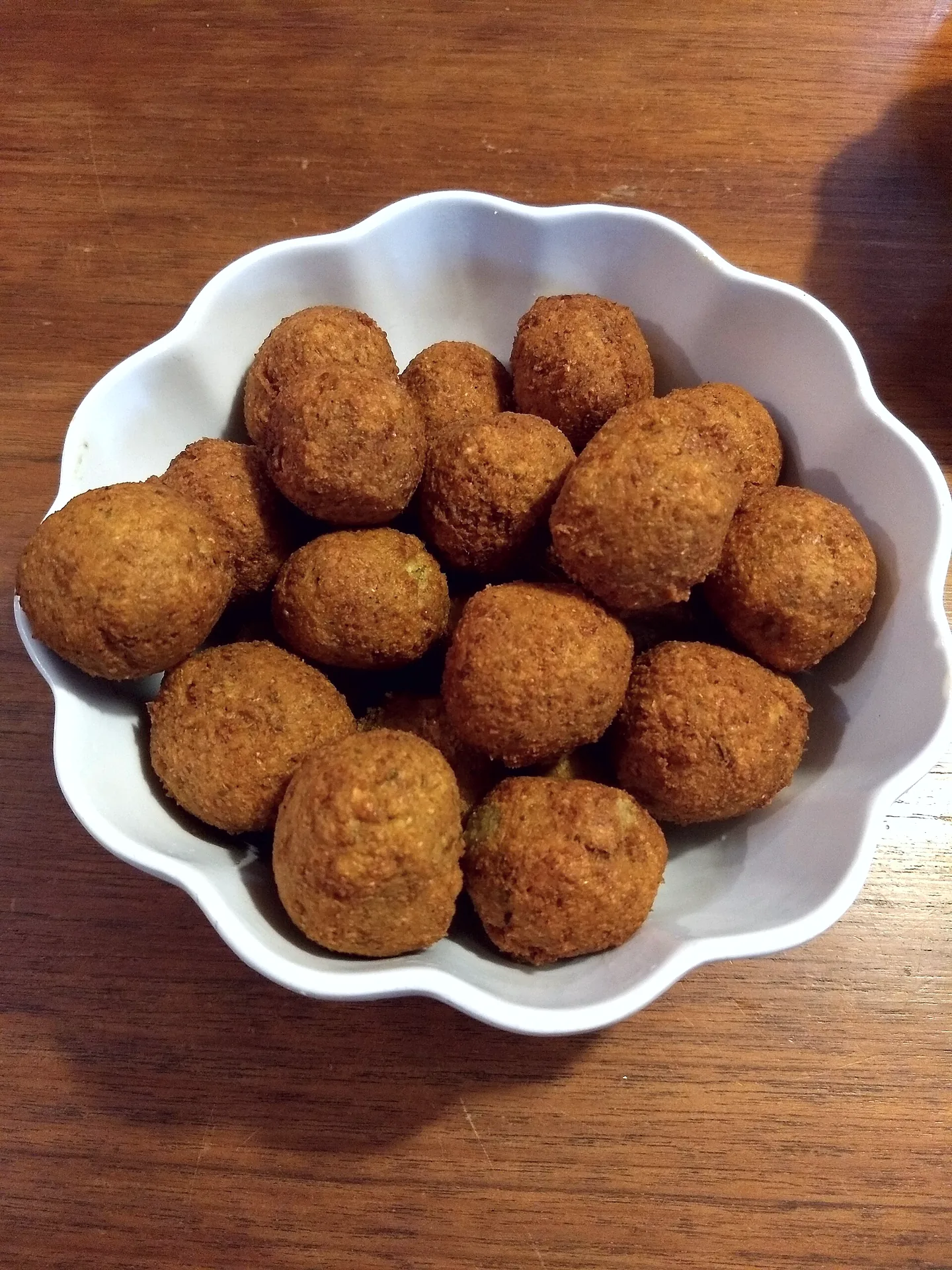 A bowl of falafel.