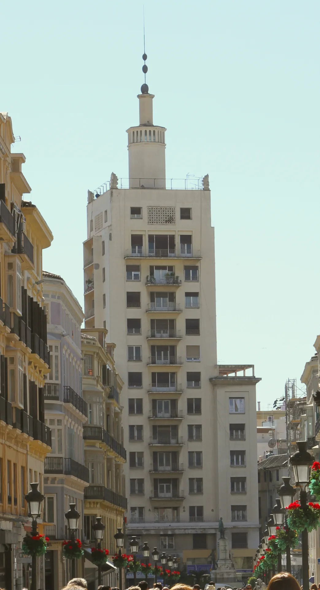 Marqués de Larios Street in Málaga, lined with buildings and shops.