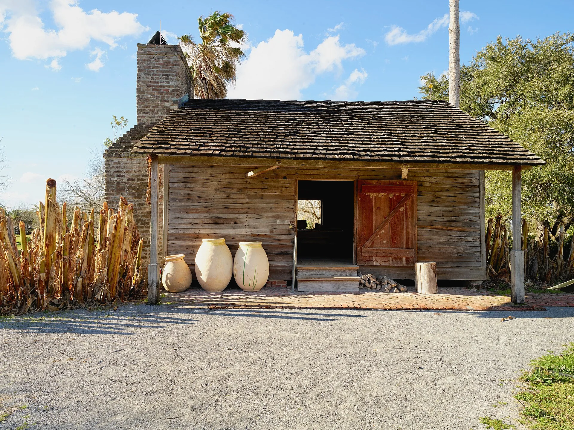 Detached kitchen building preserved at Whitney Plantation in Louisiana.
