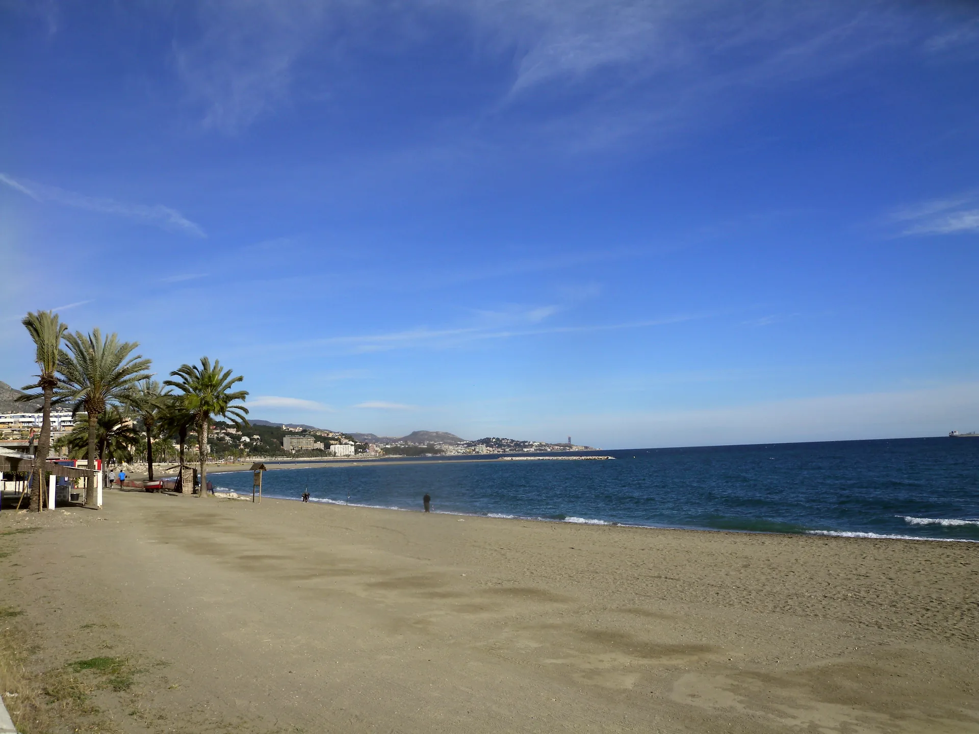 View of La Malagueta beach in Málaga.