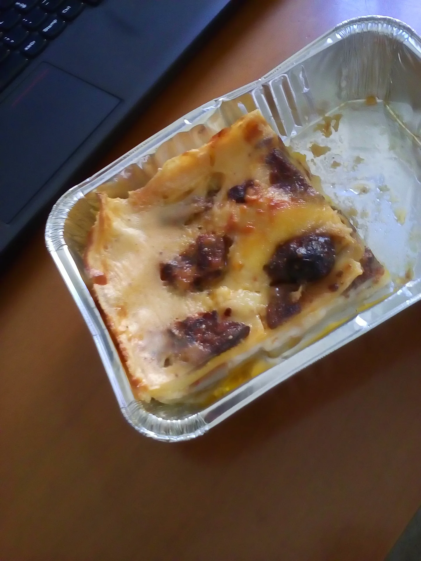 A serving of mushroom lasagne.