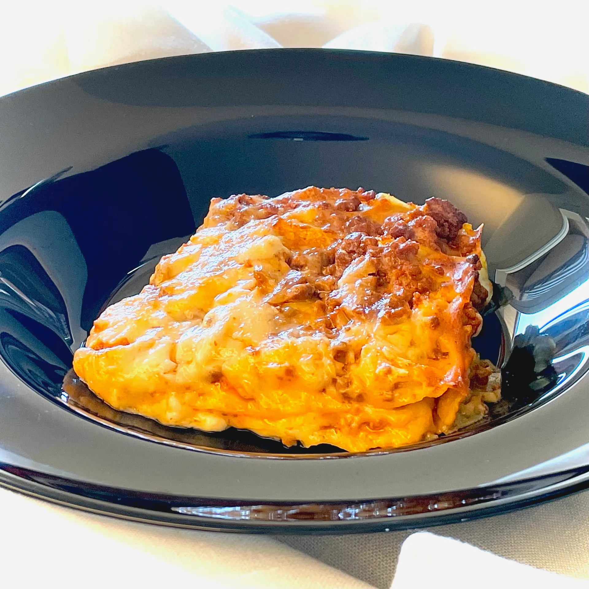 A baked dish of lasagne al forno.