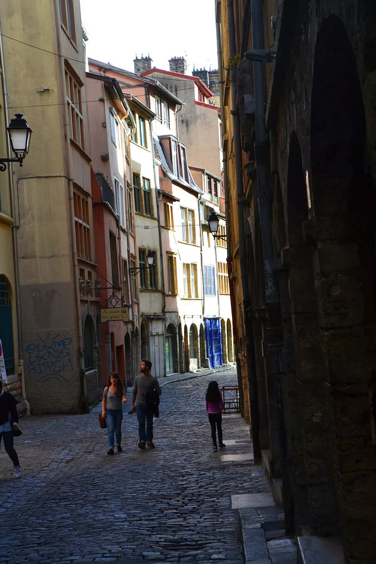 Buildings and street in Vieux Lyon.