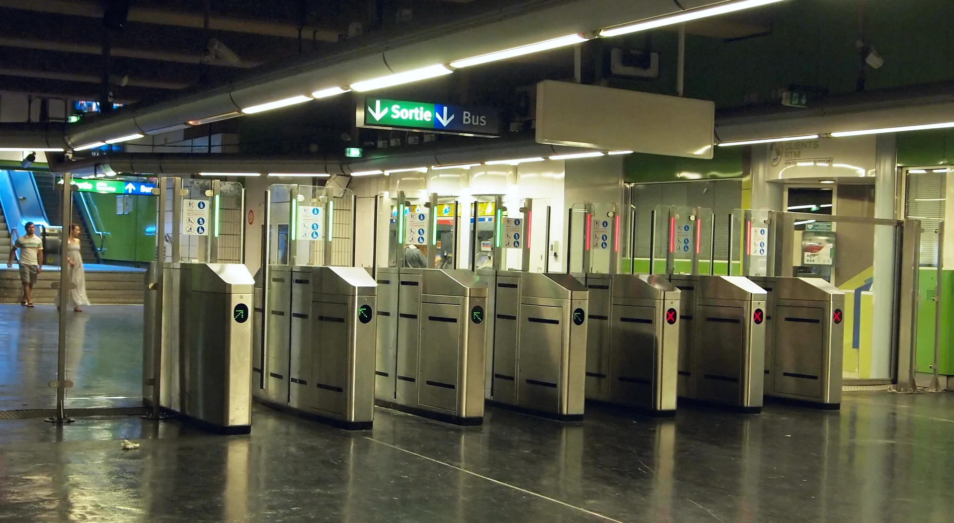 Gates at Périer metro station in Marseille.