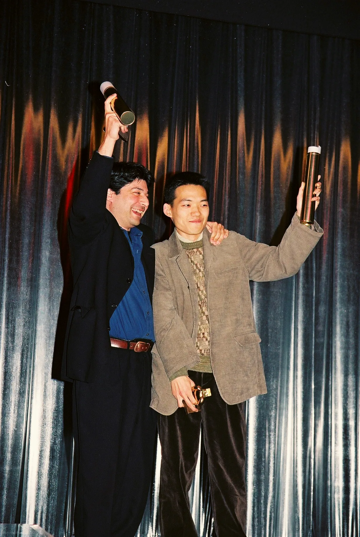 Vassilis Mazomenos receiving the jury's special award at the Fantasporto film festival
