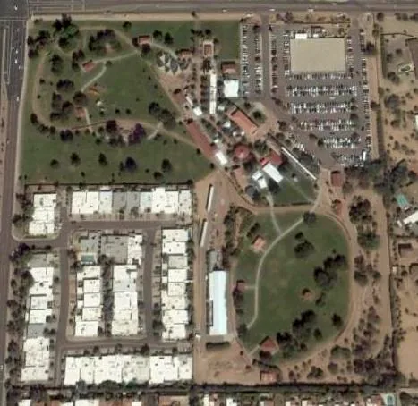 Aerial view of McCormick-Stillman Railroad Park in Scottsdale.