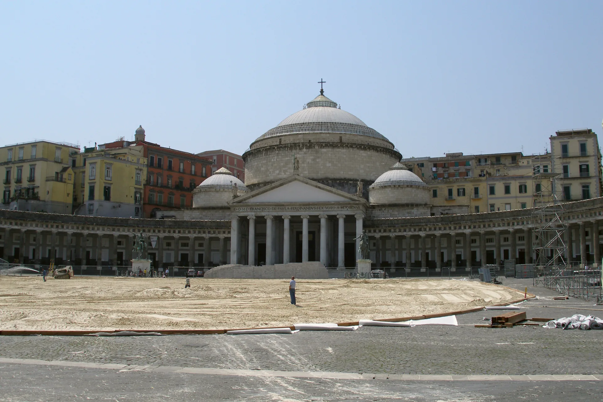 Piazza del Plebiscito in Naples, with the church of San Francesco di Paola across the square.