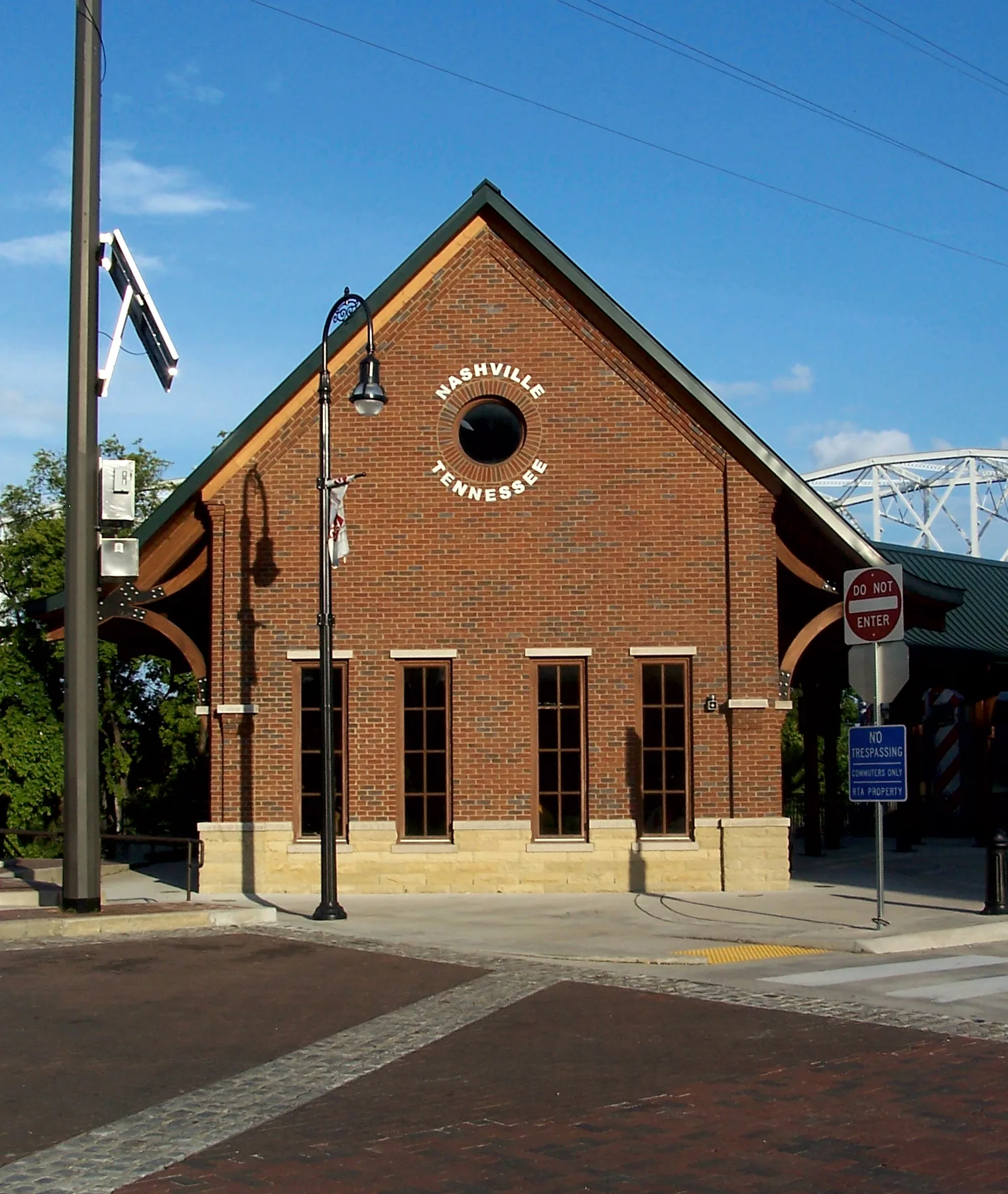 The front of Nashville Riverfront Station, the downtown terminus of the Music City Star commuter line.