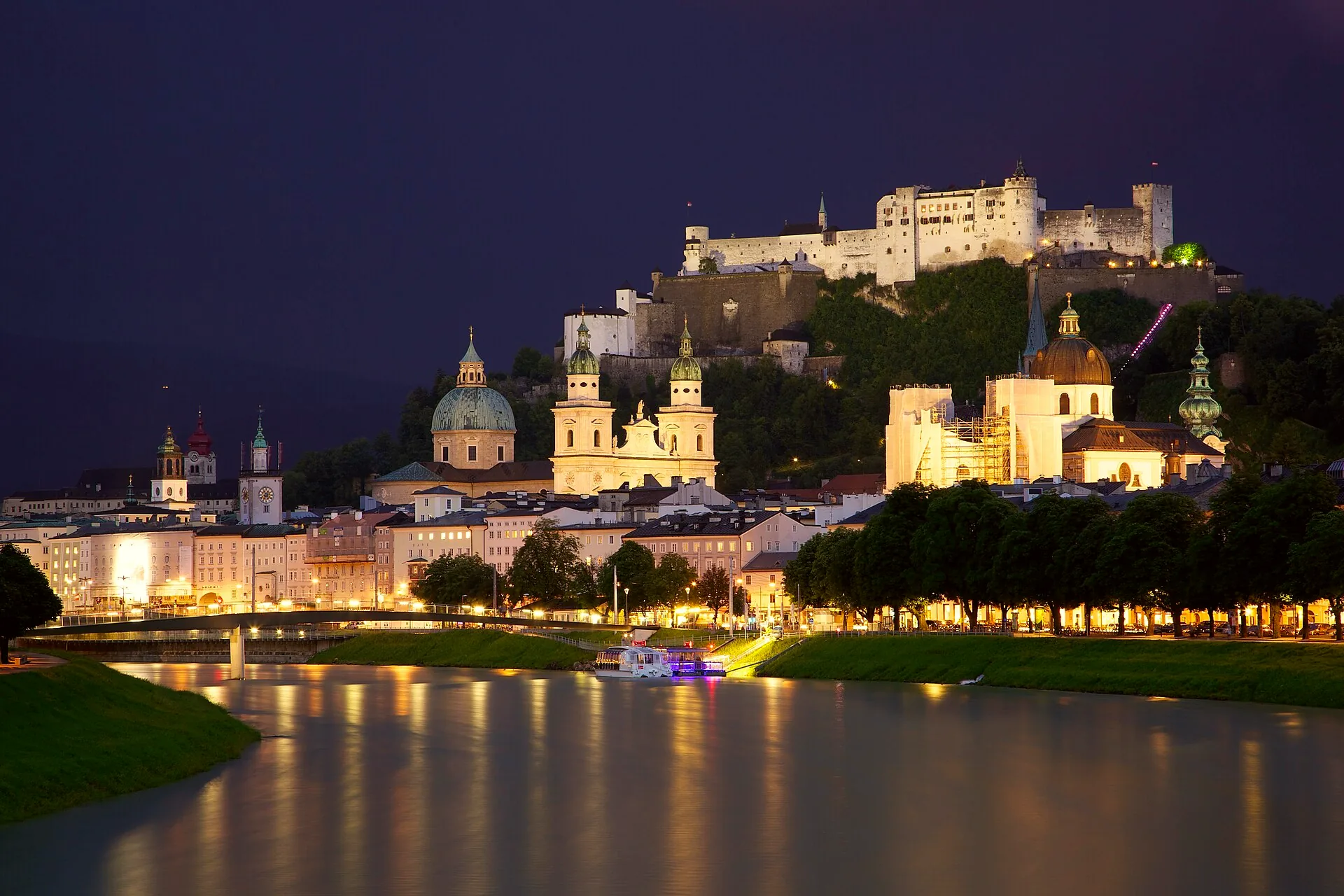 Salzburg’s Old Town seen across the Salzach River.