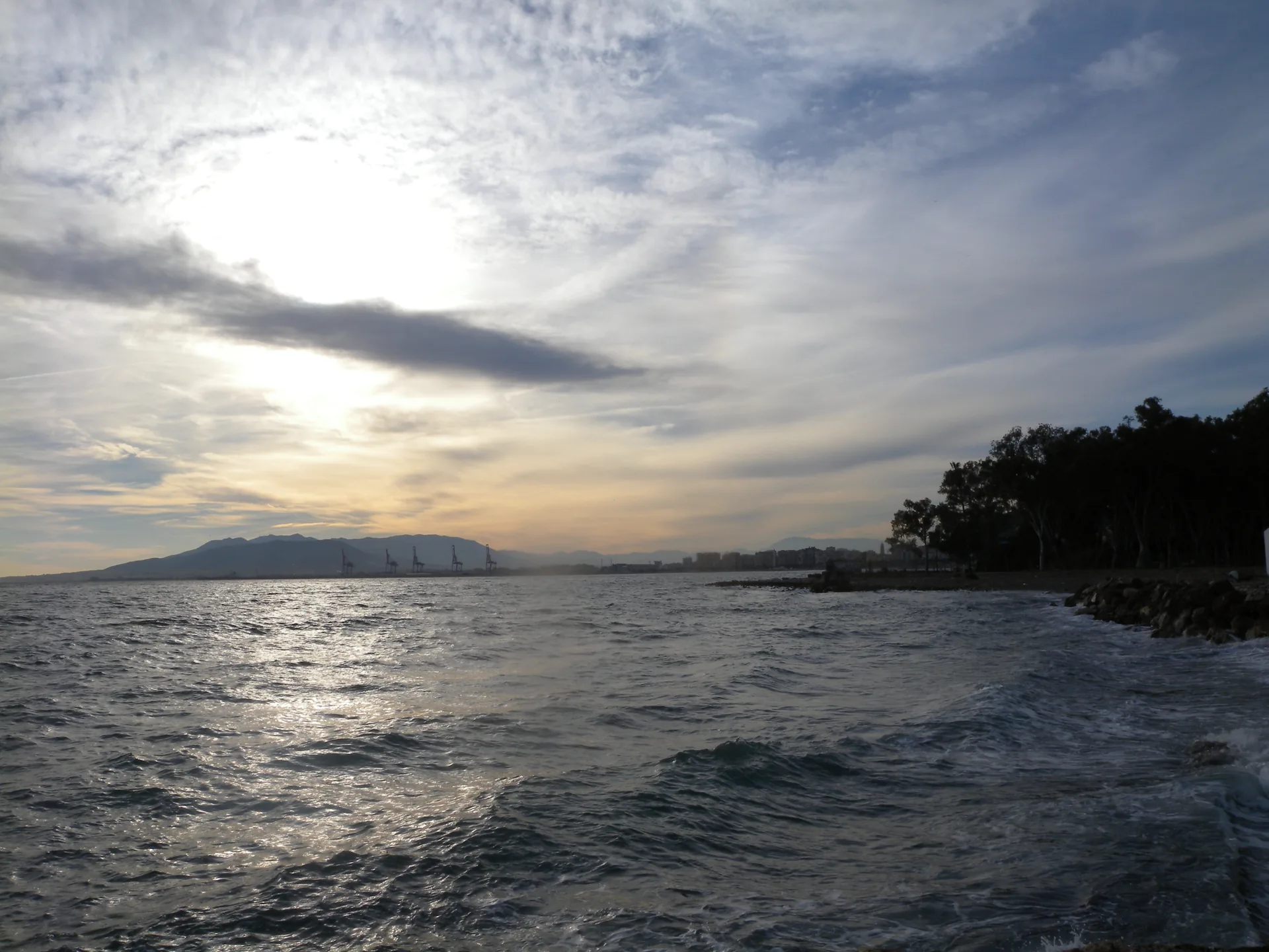 A view of Pedregalejo beach along the Málaga coastline.