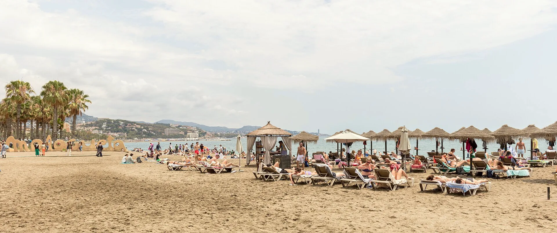 La Malagueta beach and shoreline in Málaga