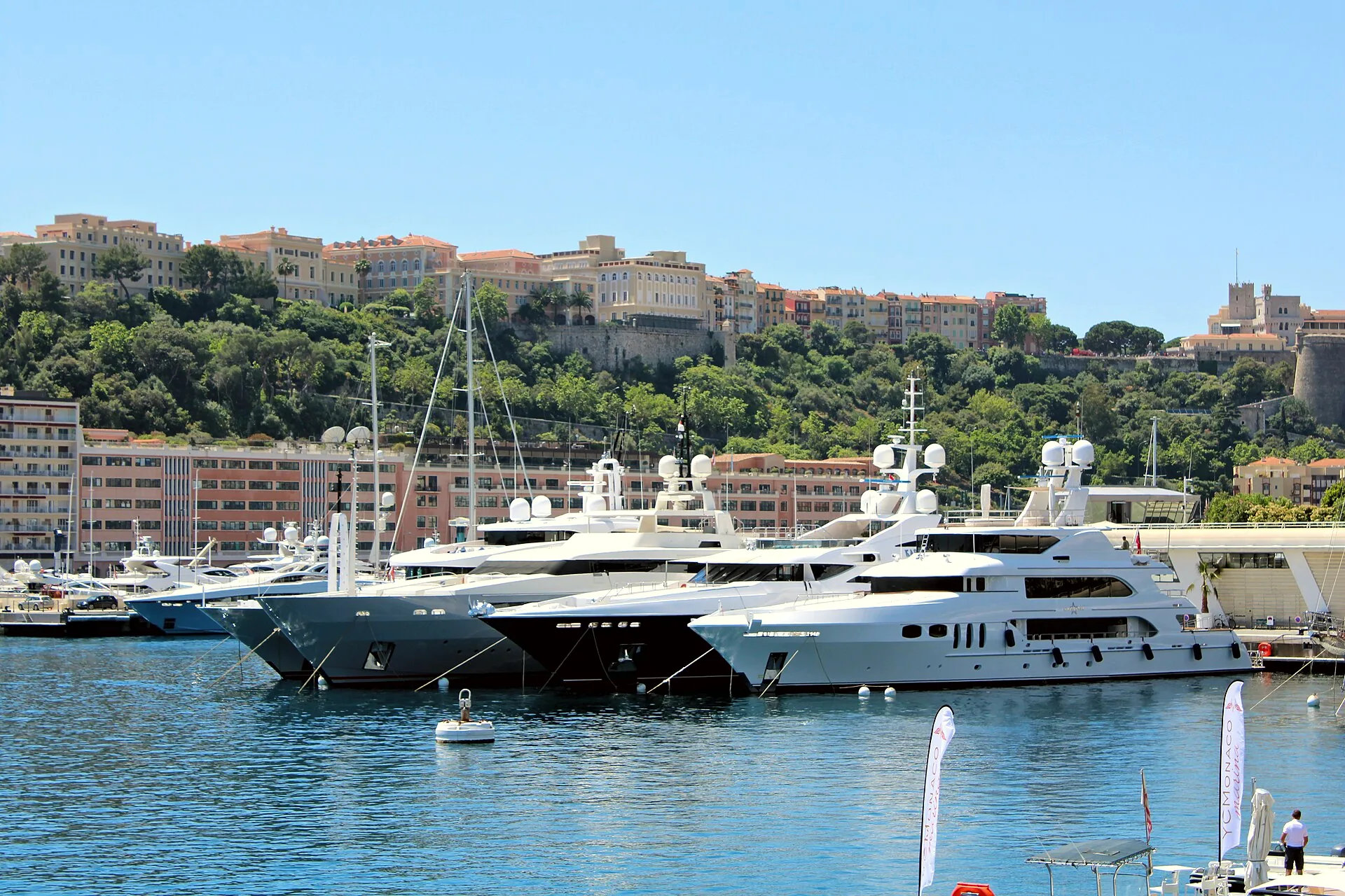 Port Hercule’s marina with Monaco-Ville rising behind it.