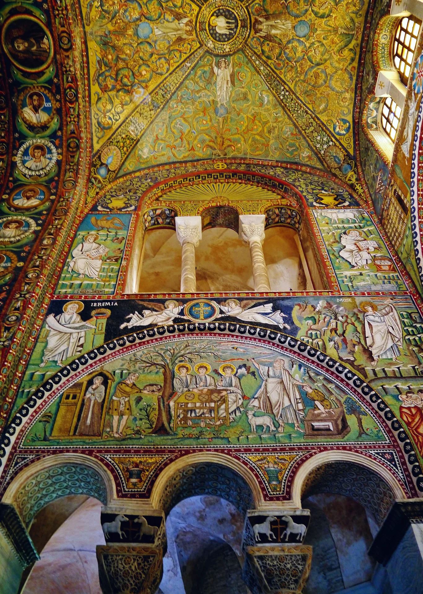 Mosaics covering the choir of the Basilica of San Vitale.