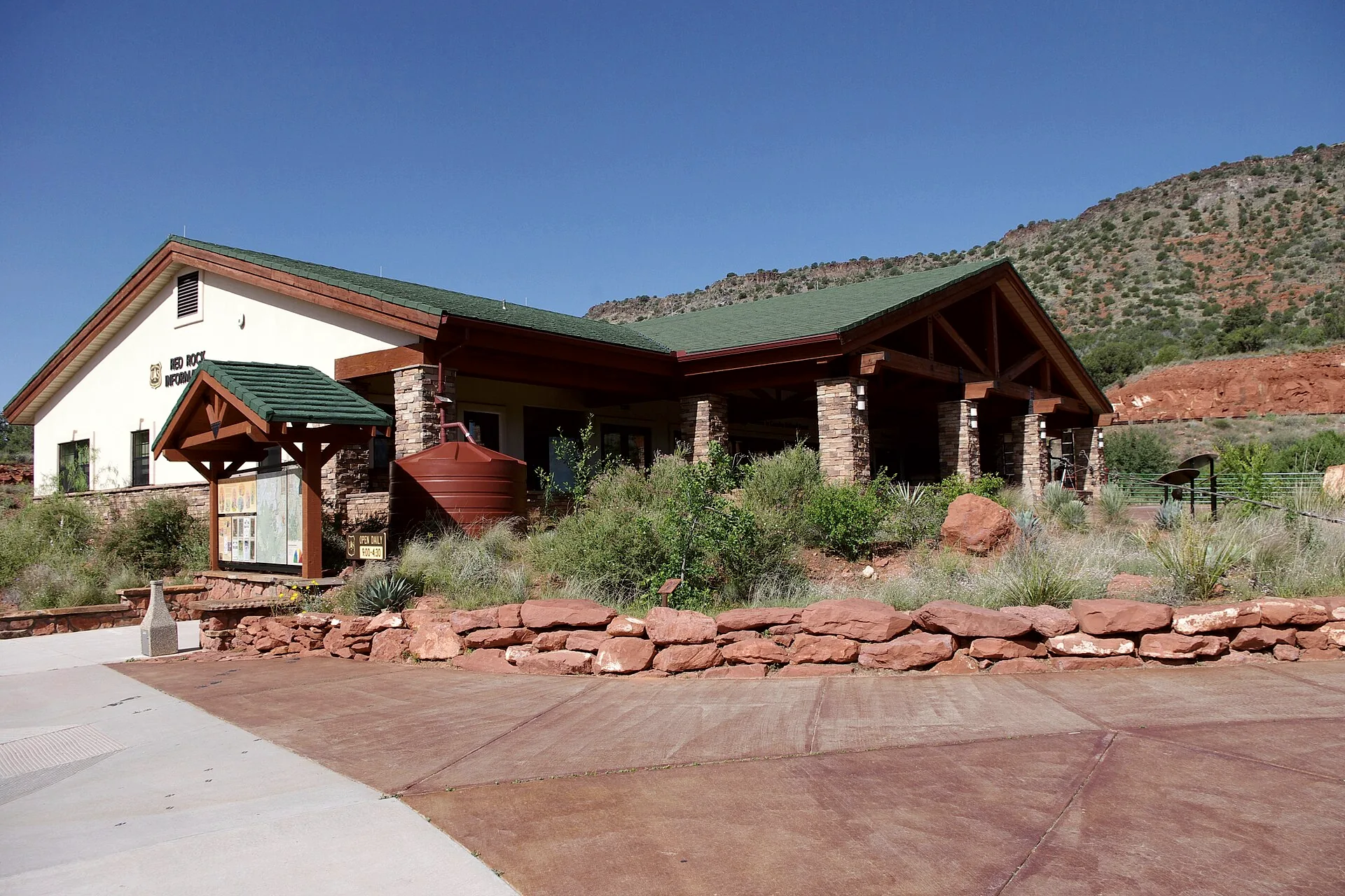The Red Rock Ranger District Visitor Center building in the Coconino National Forest.