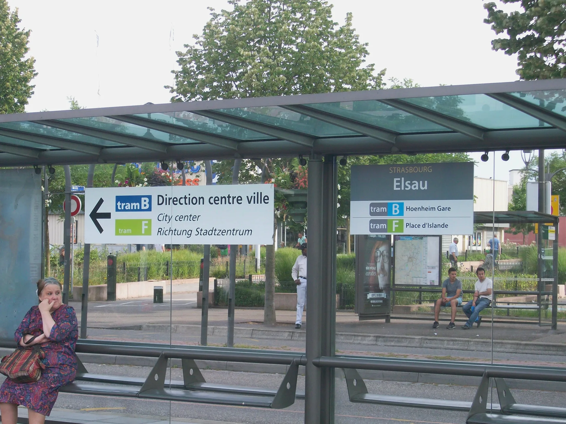 Tram-stop signs for Elsau.
