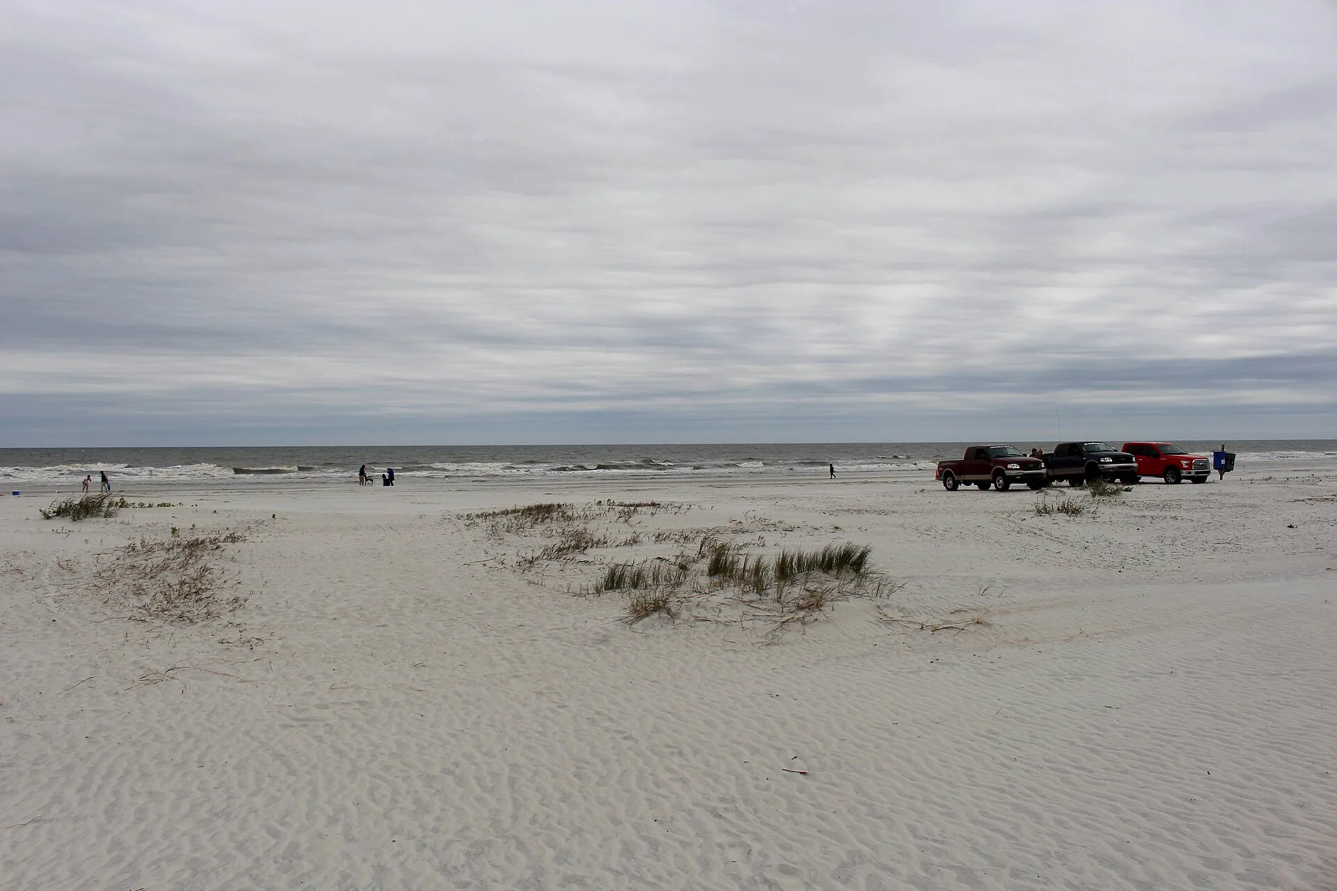 The shoreline at St. Augustine Beach, viewed east across the water.
