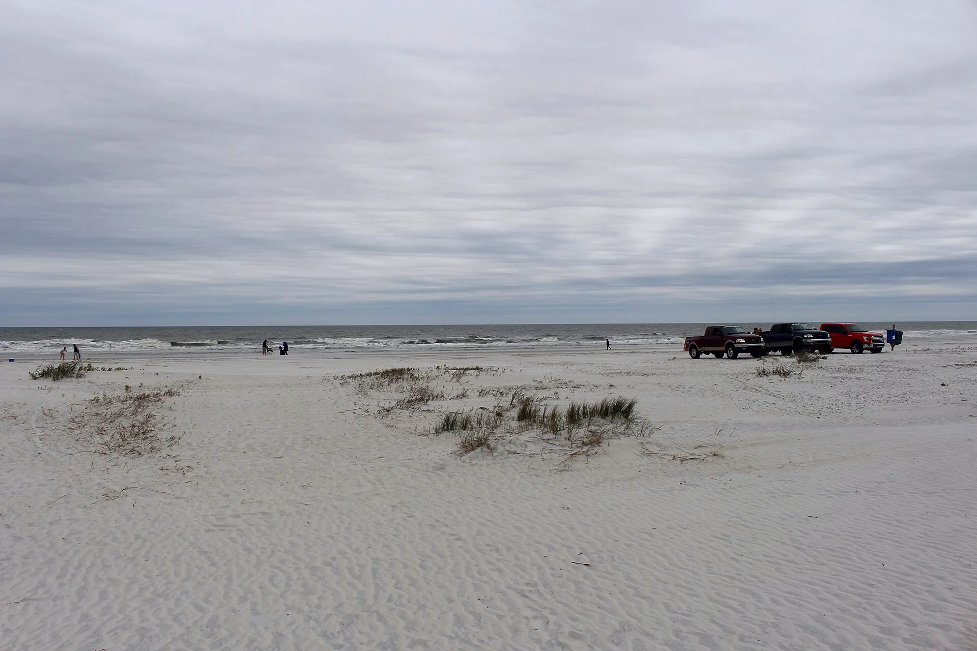 The shoreline at St. Augustine Beach, with the Atlantic Ocean visible beyond the sand.