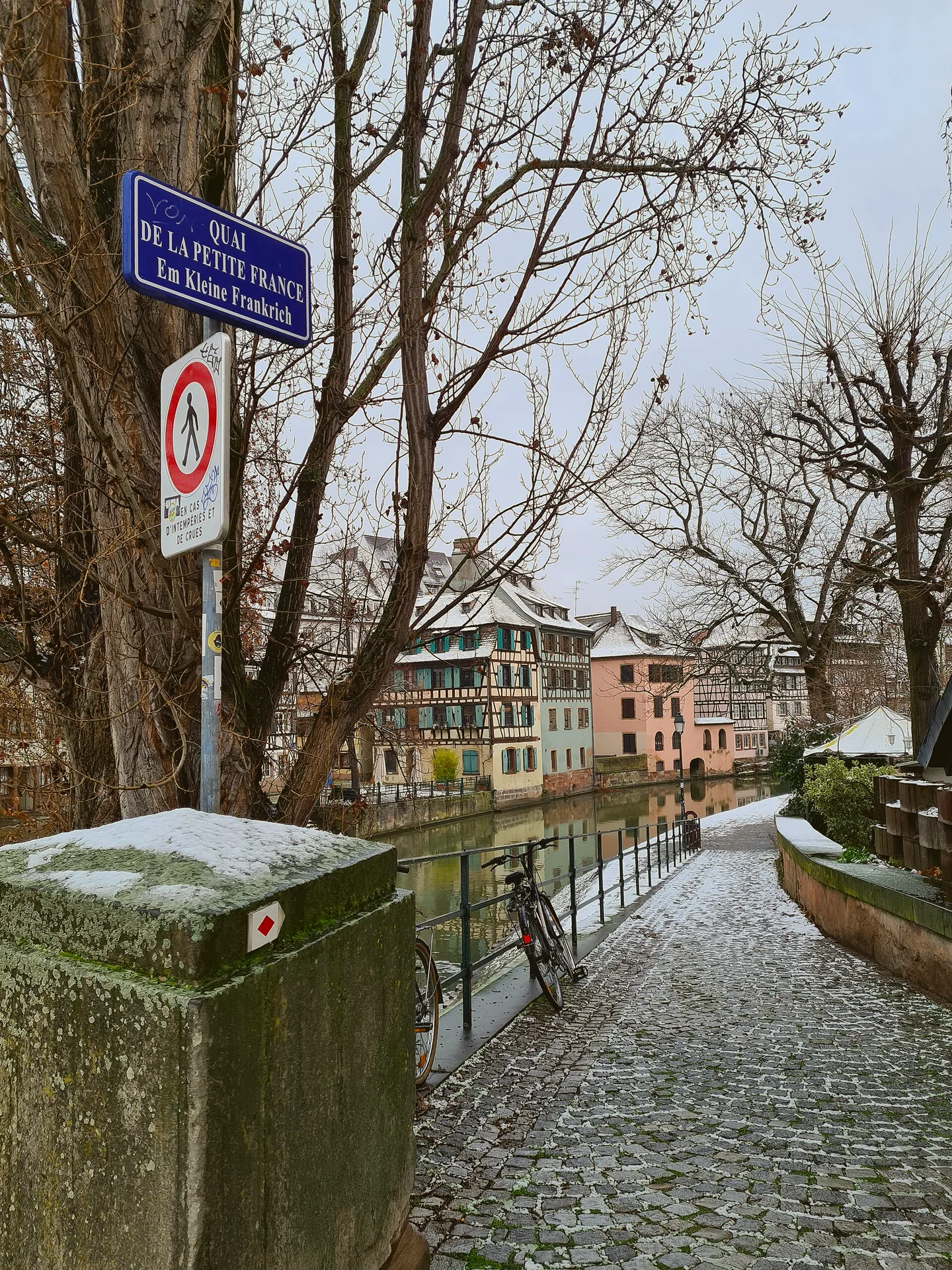 Buildings along Quai de la Petite-France beside the canal in Strasbourg.