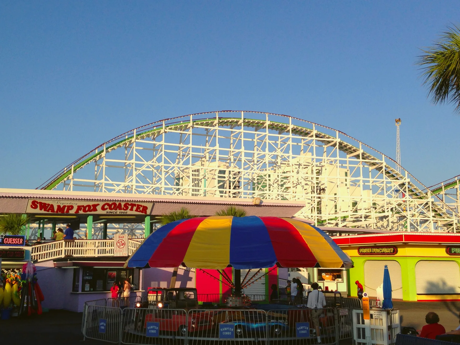 The Swamp Fox roller coaster at Family Kingdom in Myrtle Beach.