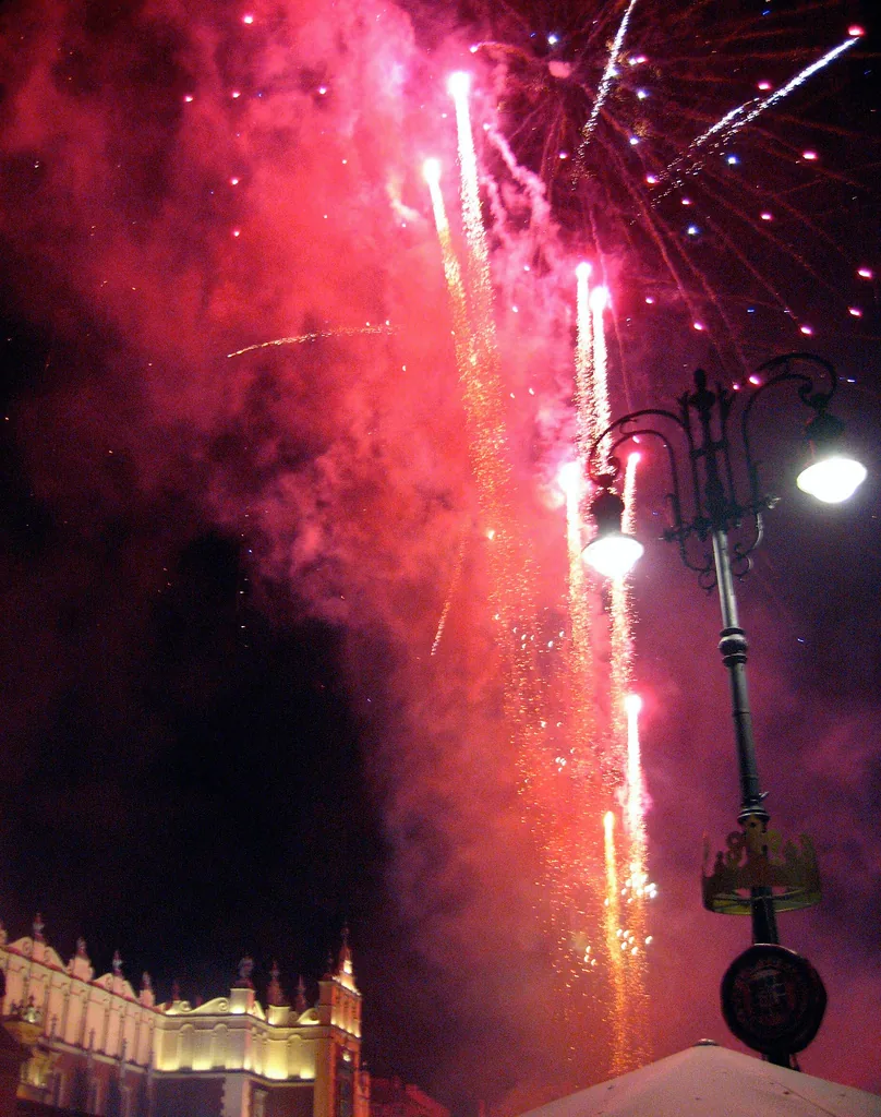 A New Year’s Eve celebration in Kraków.