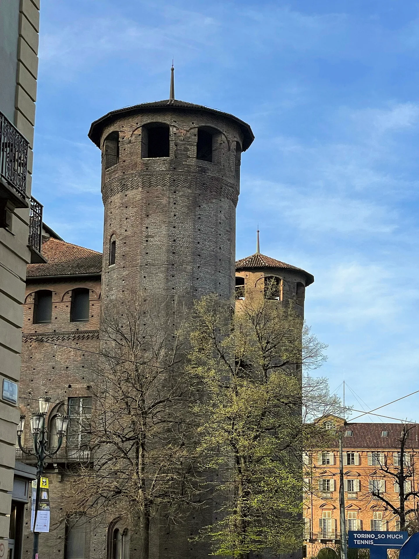 Palazzo Madama and the medieval Casaforte degli Acaja in Turin.