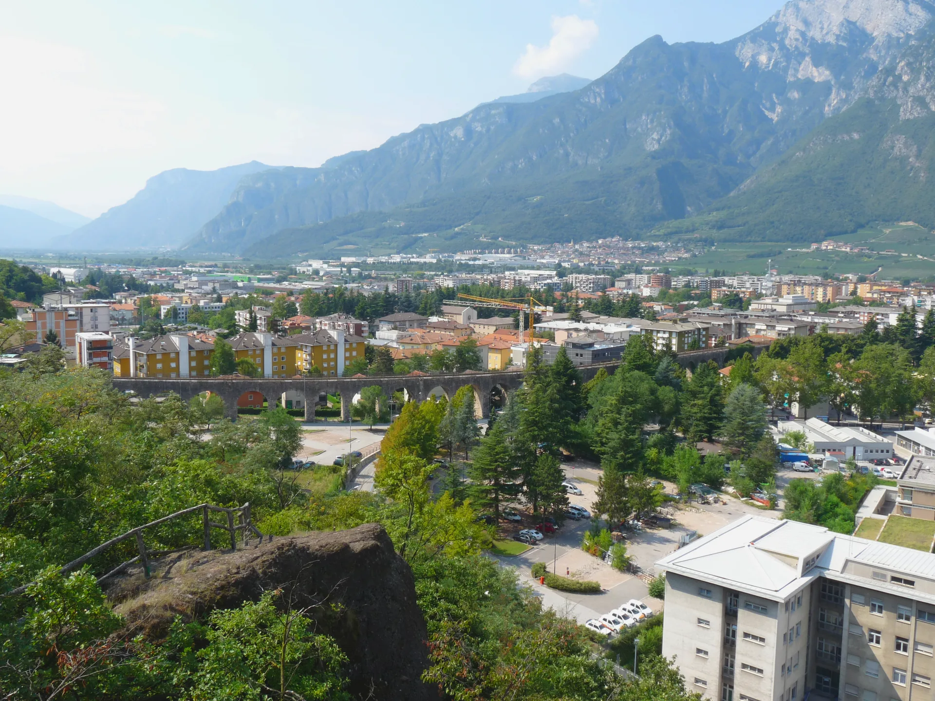 A section of the Trento–Venice railway viaduct in Trento