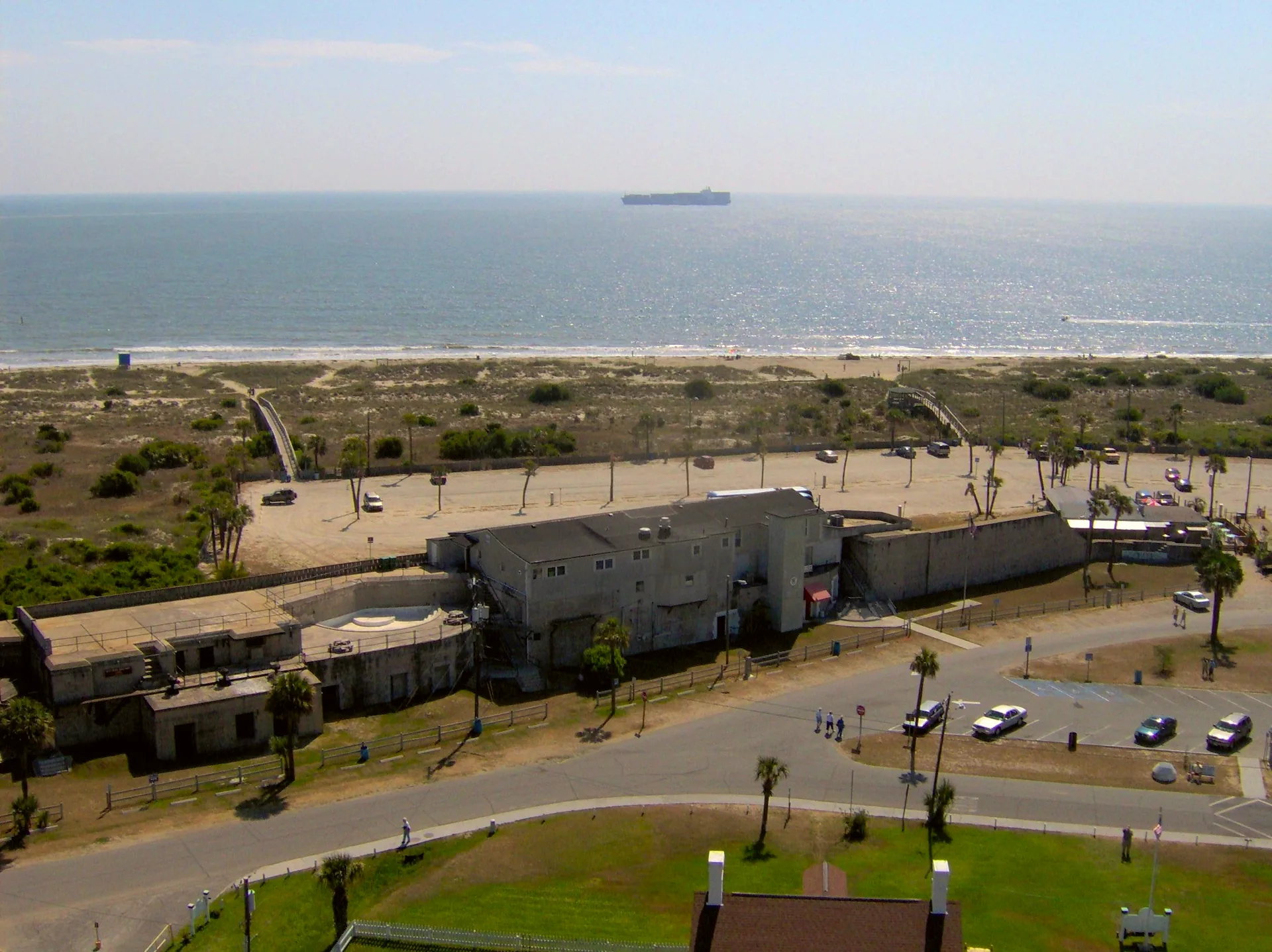 North Beach and Fort Screven seen from above on Tybee Island.