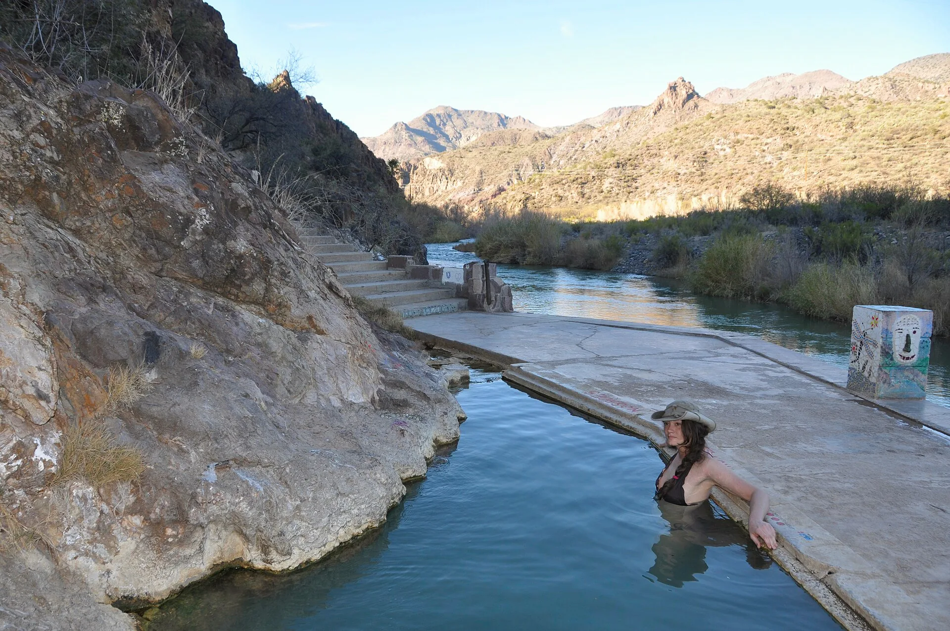 Verde Hot Springs beside the Verde River in Arizona